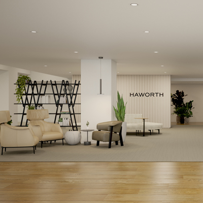 Haworth Back Wing lounge in a collaboration space