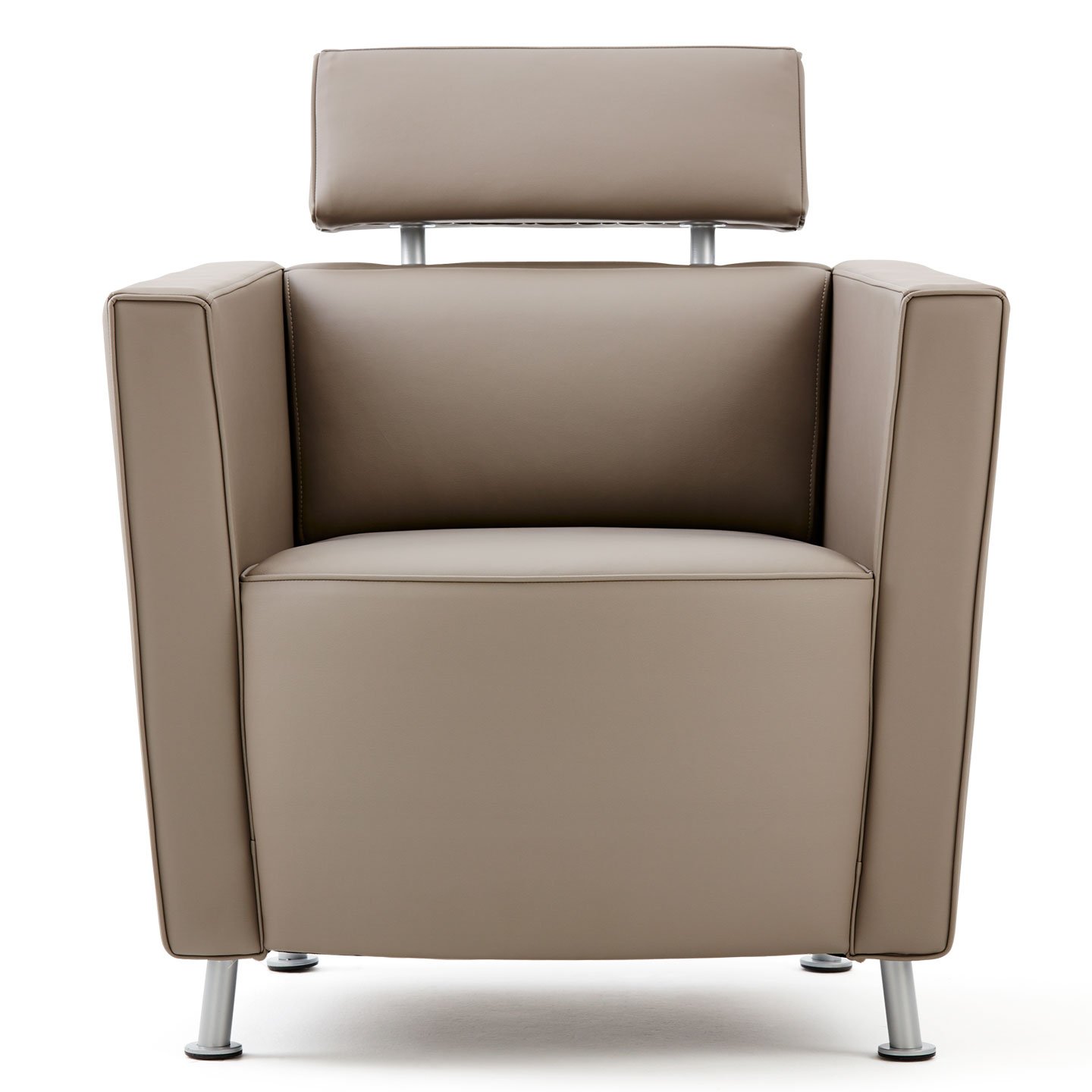Haworth Hello lounge in grey leather front view