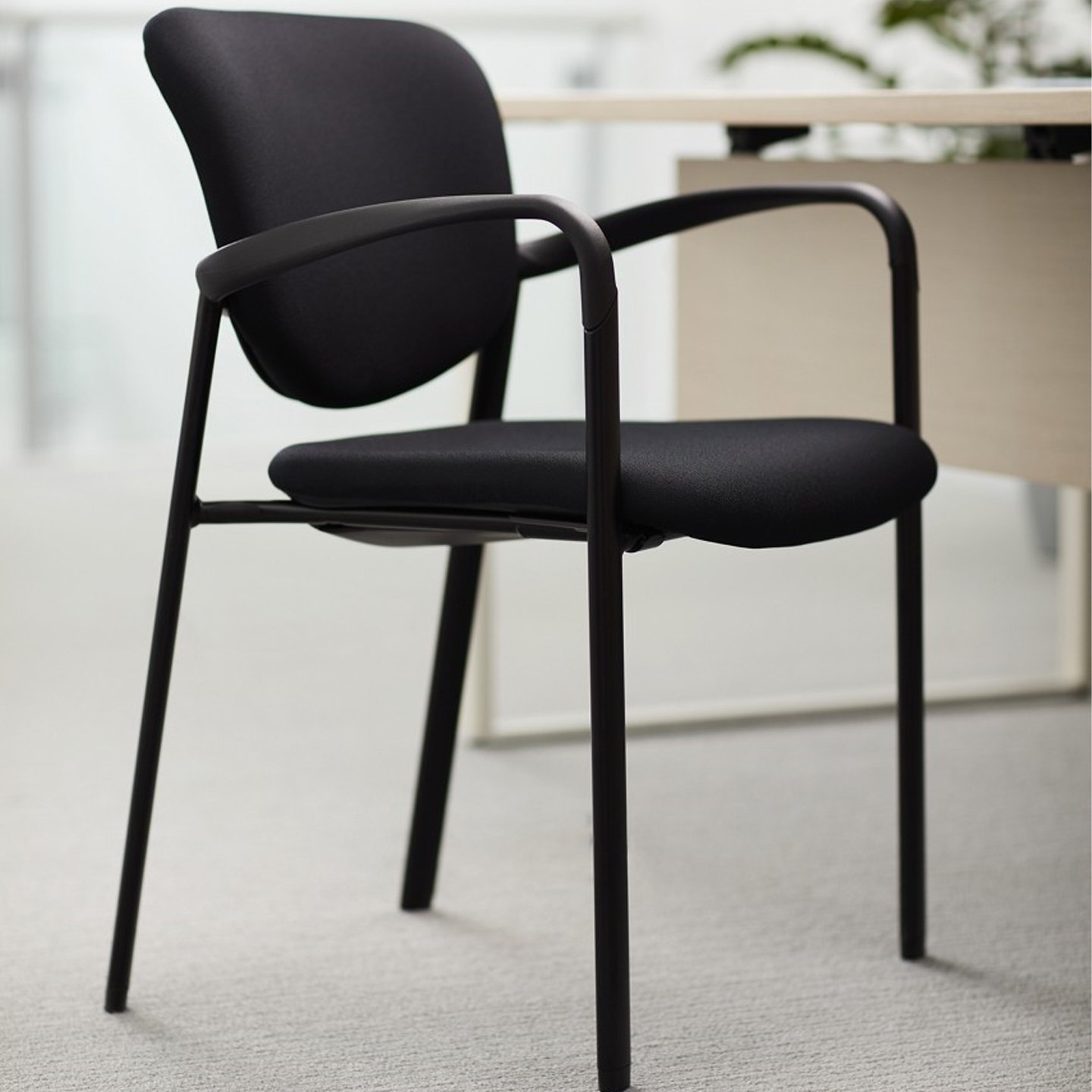 Haworth Improv Side chair in black upholstery