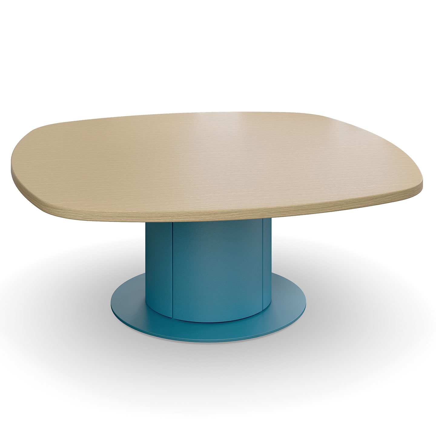 Haworth Planes Conference Table with blue base and veneer top