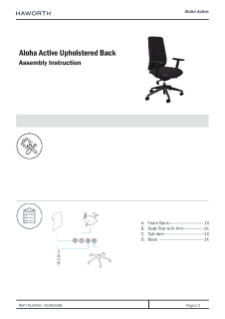 Aloha Active Upholstered Back Assembly Instruction | File details | Haworth
