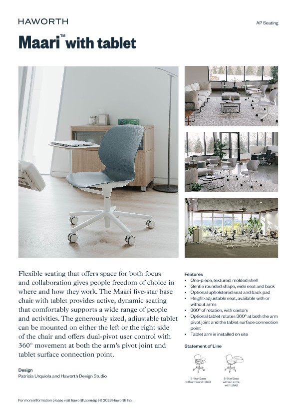 Maari with Tablet Product Sheet | File details | Haworth