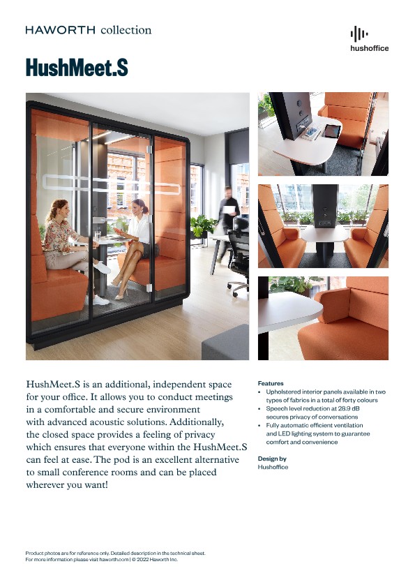 HushMeet.S Product Sheet File details Haworth