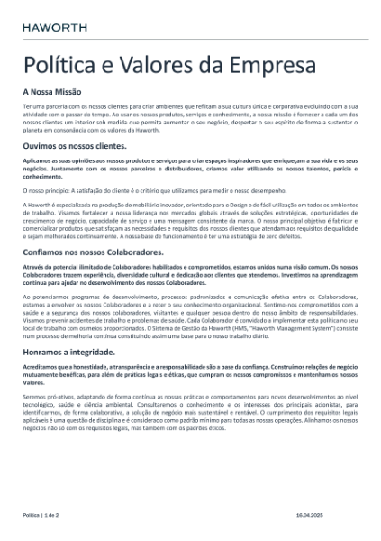 [PT] Company Policy and Values | File details | Haworth