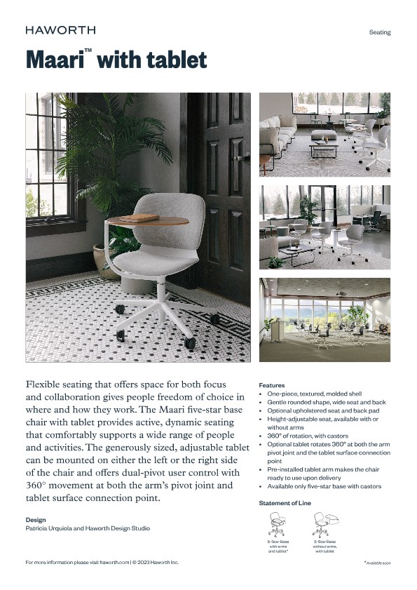 Maari with tablet product sheet | File details | Haworth