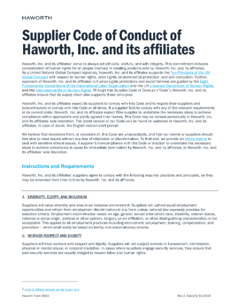 Supplier Code of Conduct | File details | Haworth