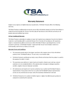 TSA Warranty Certificates | 文件详细信息 | Haworth