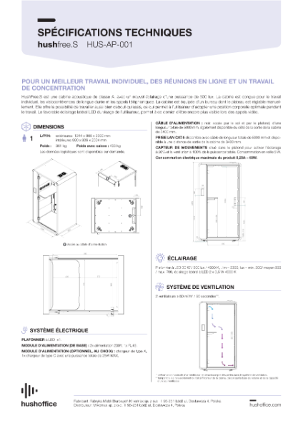 [FR] HushFree.S - Technical Specifications | File details | Haworth