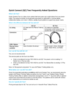 Quick Connect Two FAQ | Details Page | Haworth