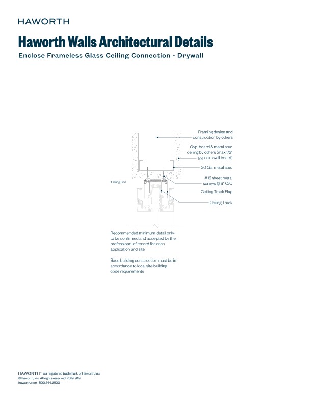 Enclose Frameless Glass Ceiling Connection - Drywall | Details Page ...