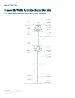 Enclose Glass Slab Pivot Door with Glass Transom | Details Page | Haworth