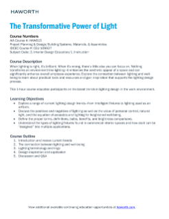 The Transformative Power of Light Course Description | Details Page ...