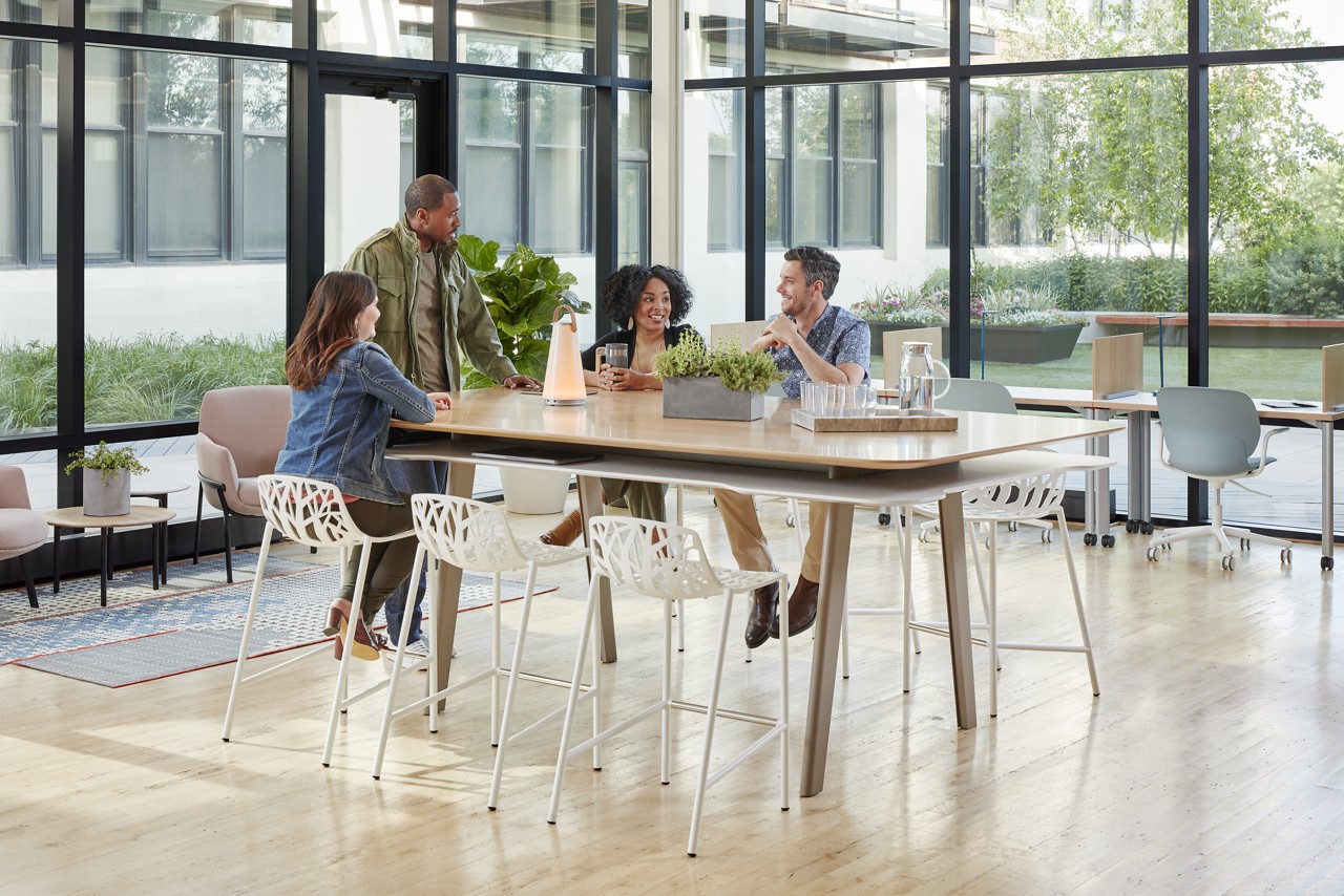 Immerse Table, Forest Stools, and UMA Light