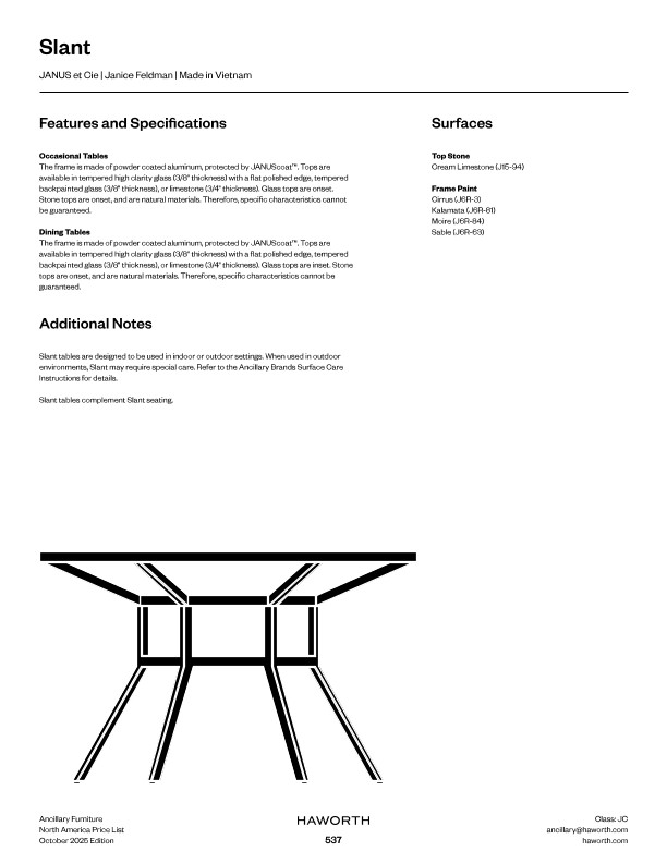 Slant Tables Price Pages | Details Page | Haworth