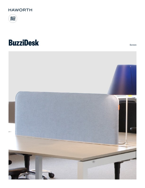 BuzziDesk Screen Product Sheet | Details Page | Haworth