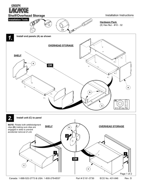 Groupe Lacasse - Shelf and Overhead Storage - Installation | Details ...