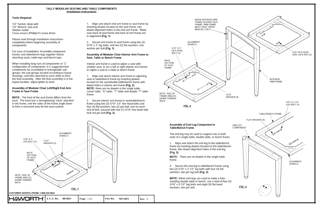 Tally - Modular Seating and Table Components - Installation | Details ...