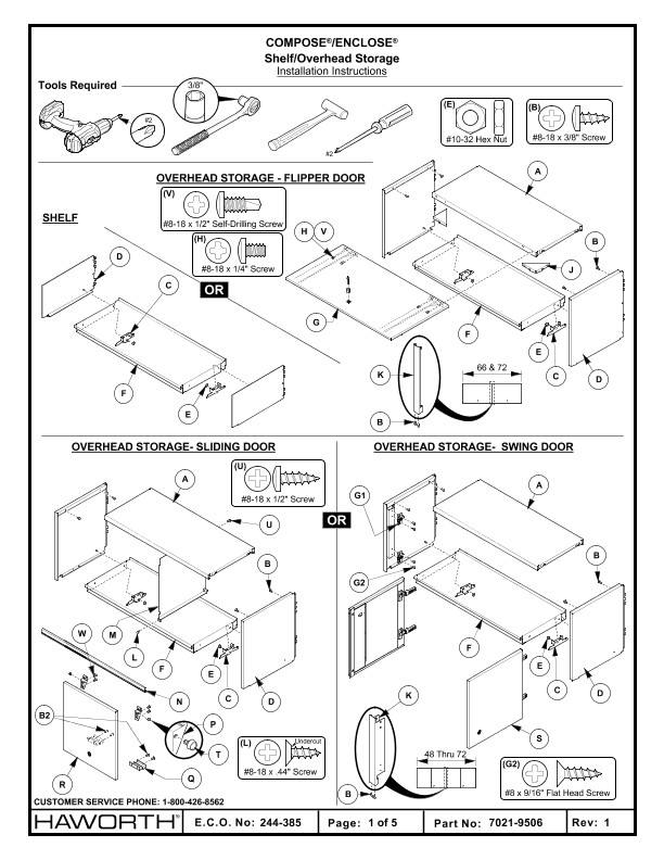 Compose/Enclose - Shelf and Overhead Storage - Installation | Details ...