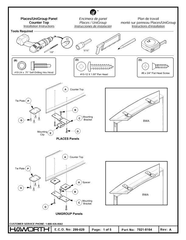 Unit Panel System Install if/PLACES/UniGroup - Panel Counter Top - Installation | Details Page ...