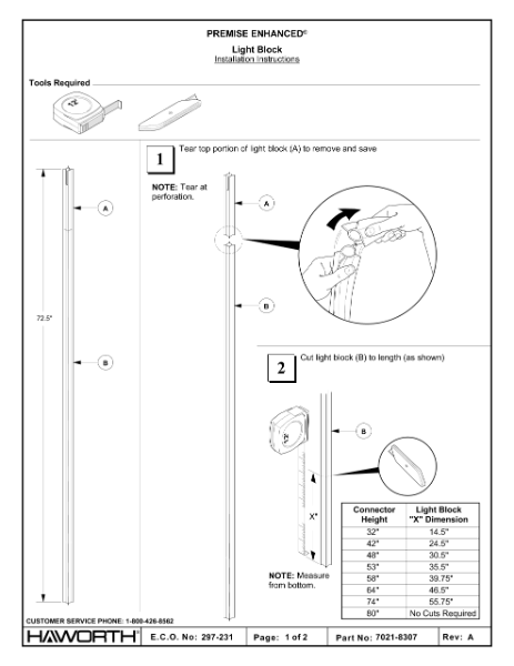 PREMISE - Enhanced Light Block - Installation | Details Page | Haworth