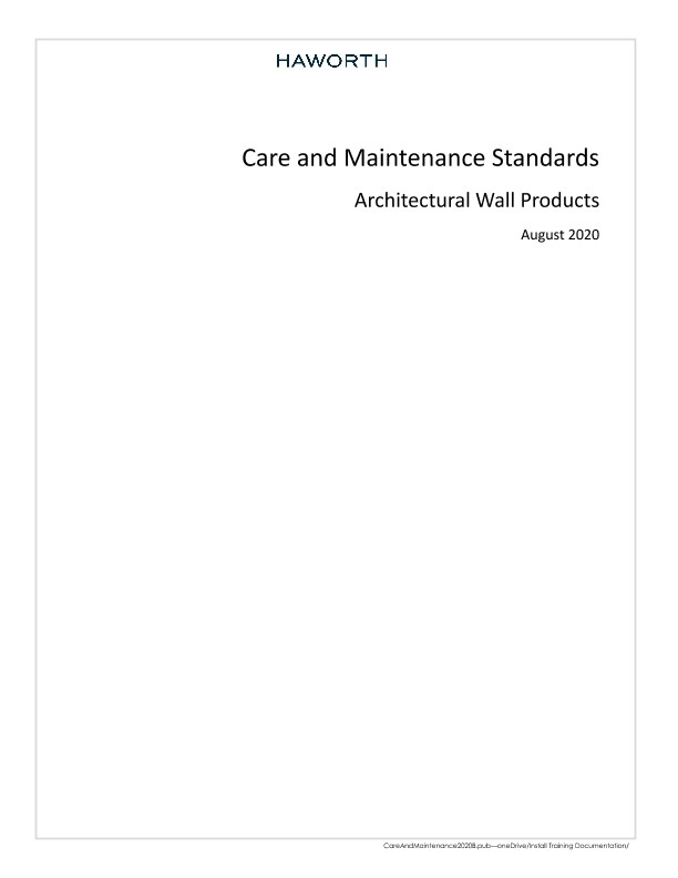Care and Maintenance Standards | Details Page | Haworth