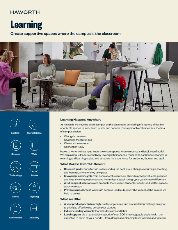 Haworth Learning Overview Flyer | Details Page | Haworth