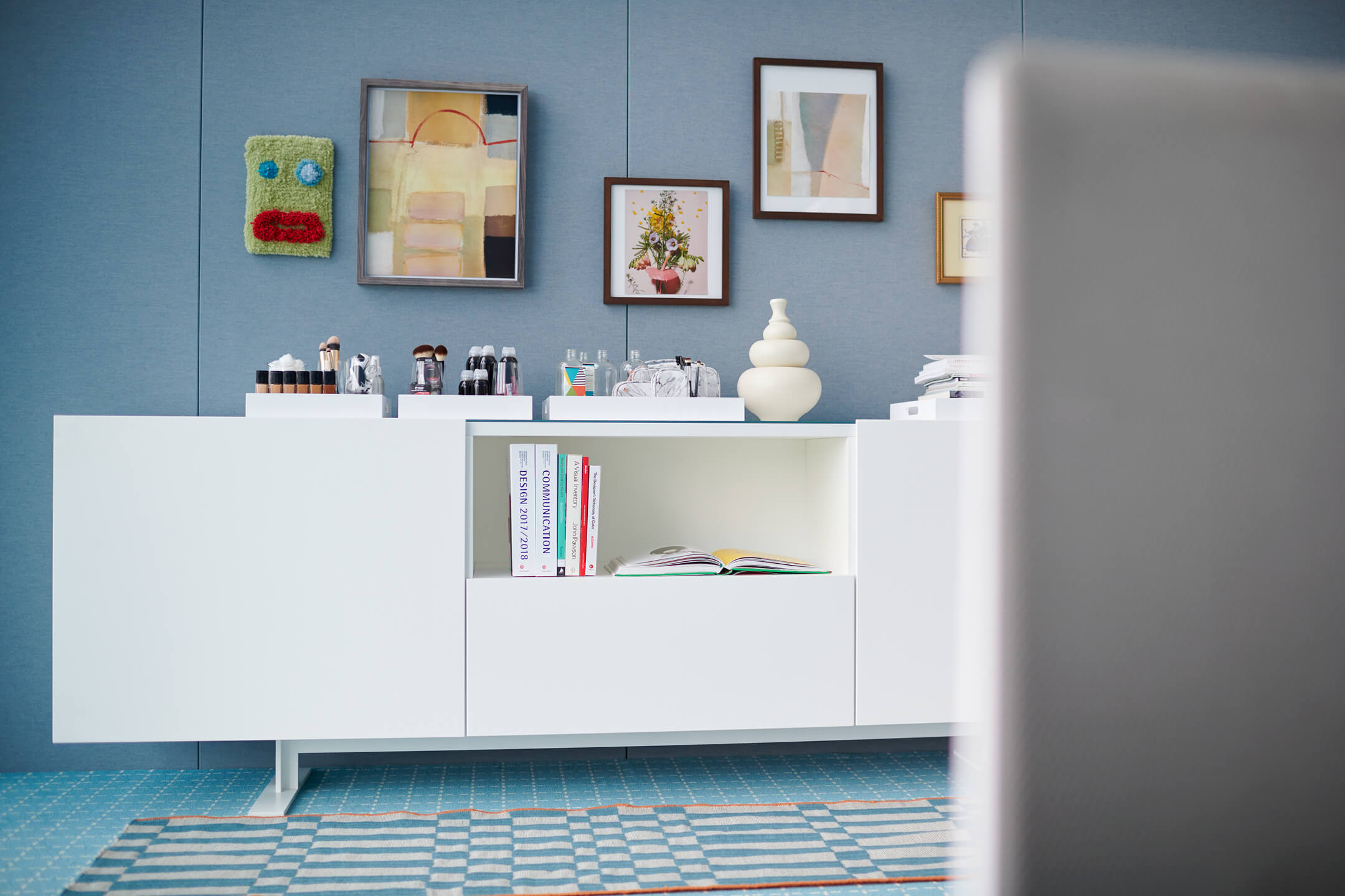 Haworth Giulio Cappellini Designers office storage table in white color in private office