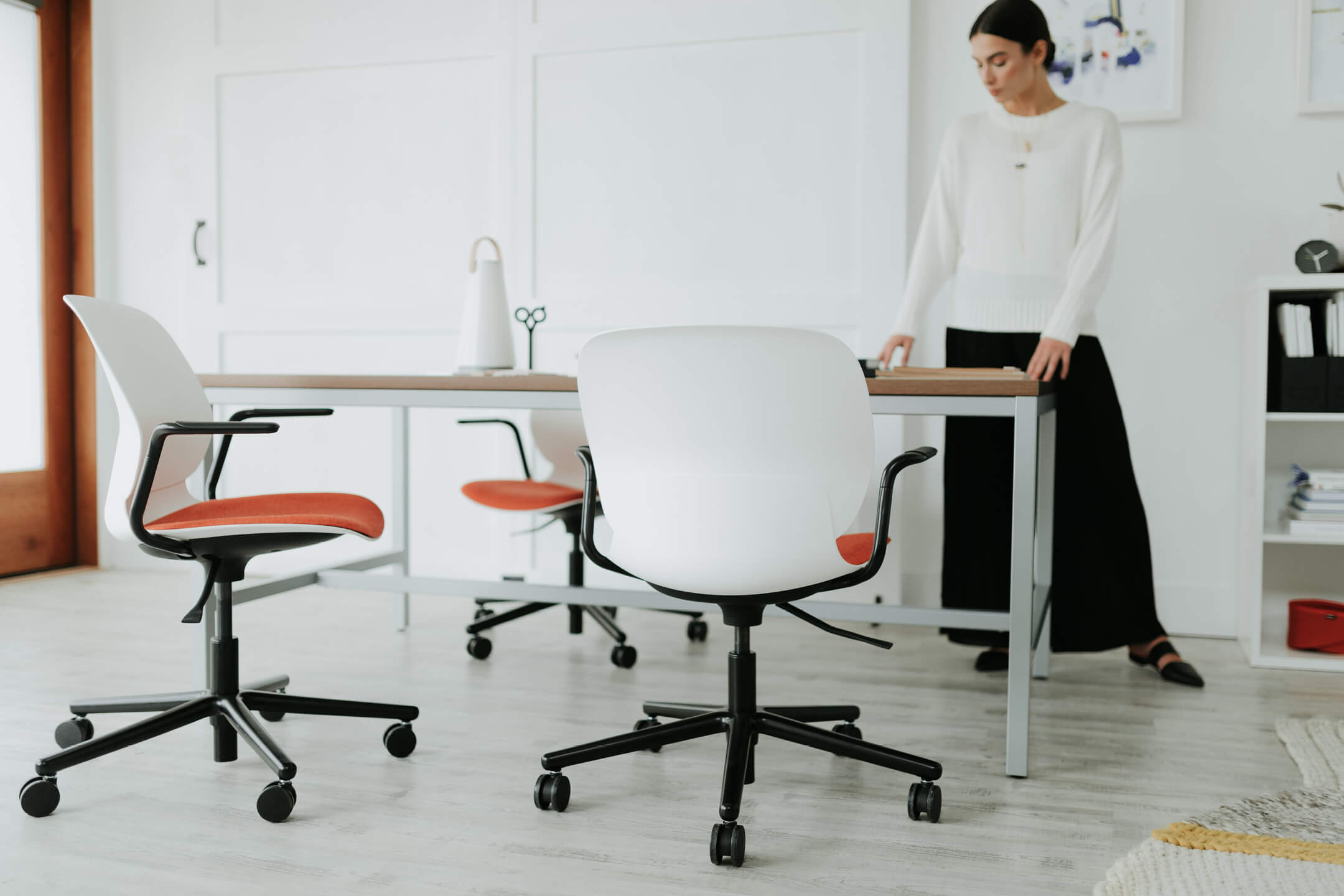 Haworth Patricia Urquiola Designs in office conference room with table and chairs