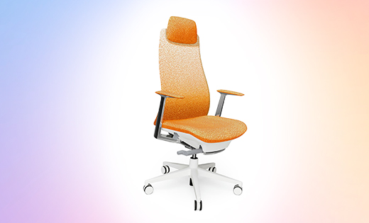 Haworth Fern chair in orange upholstery view 2