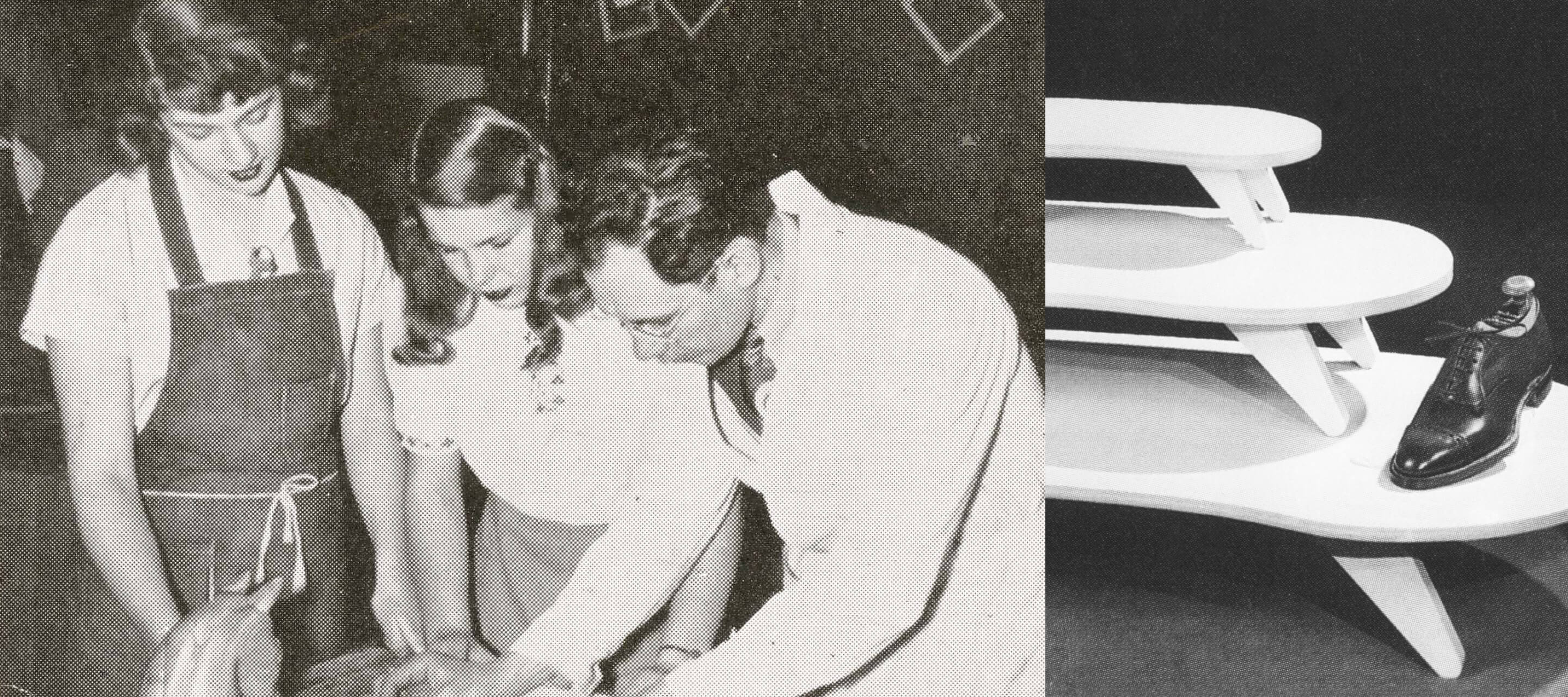 1940s—In 1948, industrial arts teacher G.W. Haworth outgrows his home workshop, where he produces wooden toys, and begins construction on the ﬁrst manufacturing plant in Holland, Michigan. Using a $10,000 loan from his parents’ life savings, G.W. founds Modern Products. The company’s ﬁrst wood products include tie racks and shoe displays.