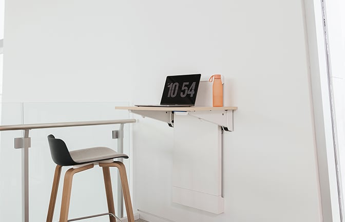 Haworth ergotron wall mountd sit-stand workstation