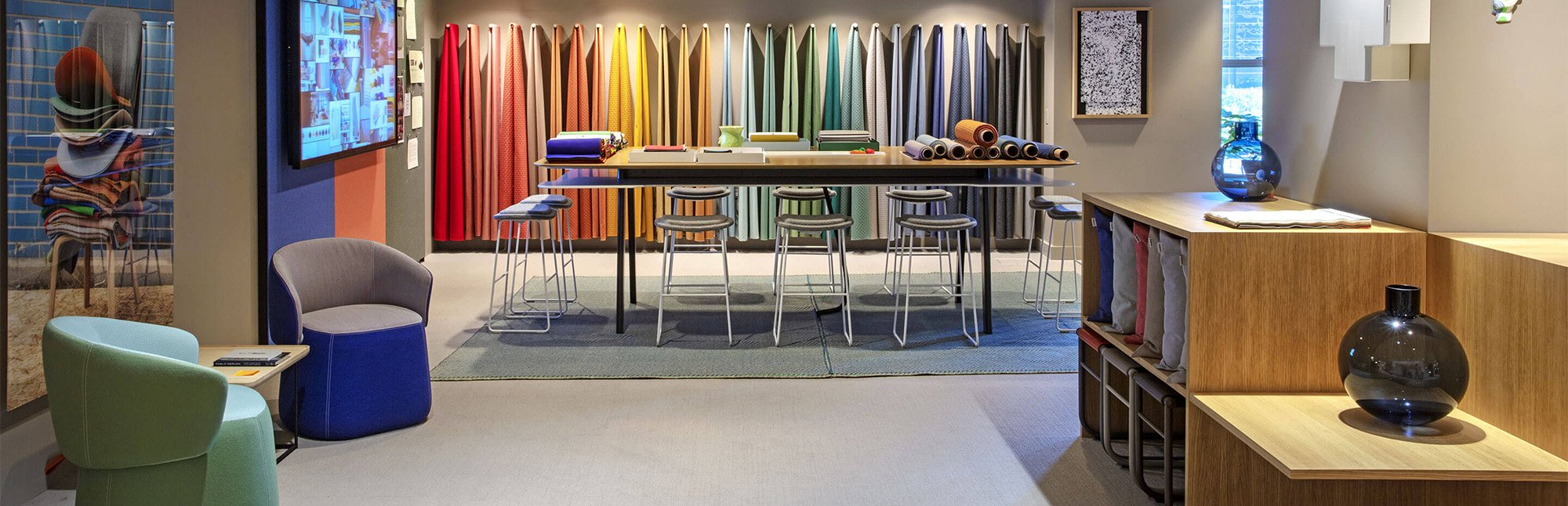 Haworth Kvadrat products in a showroom