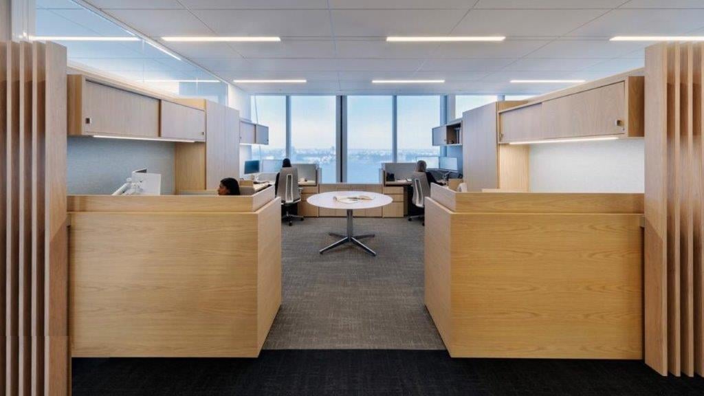 Haworth Fern chair and Tuohy desk in a office cubicle