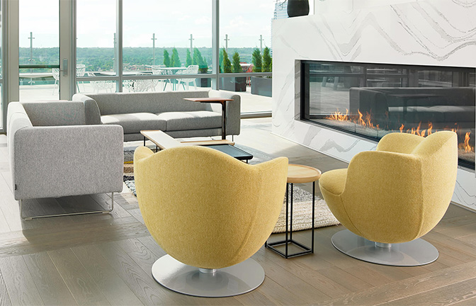 Haworth Tulips chairs, Cabana lounge in Warner Norcross Judd office