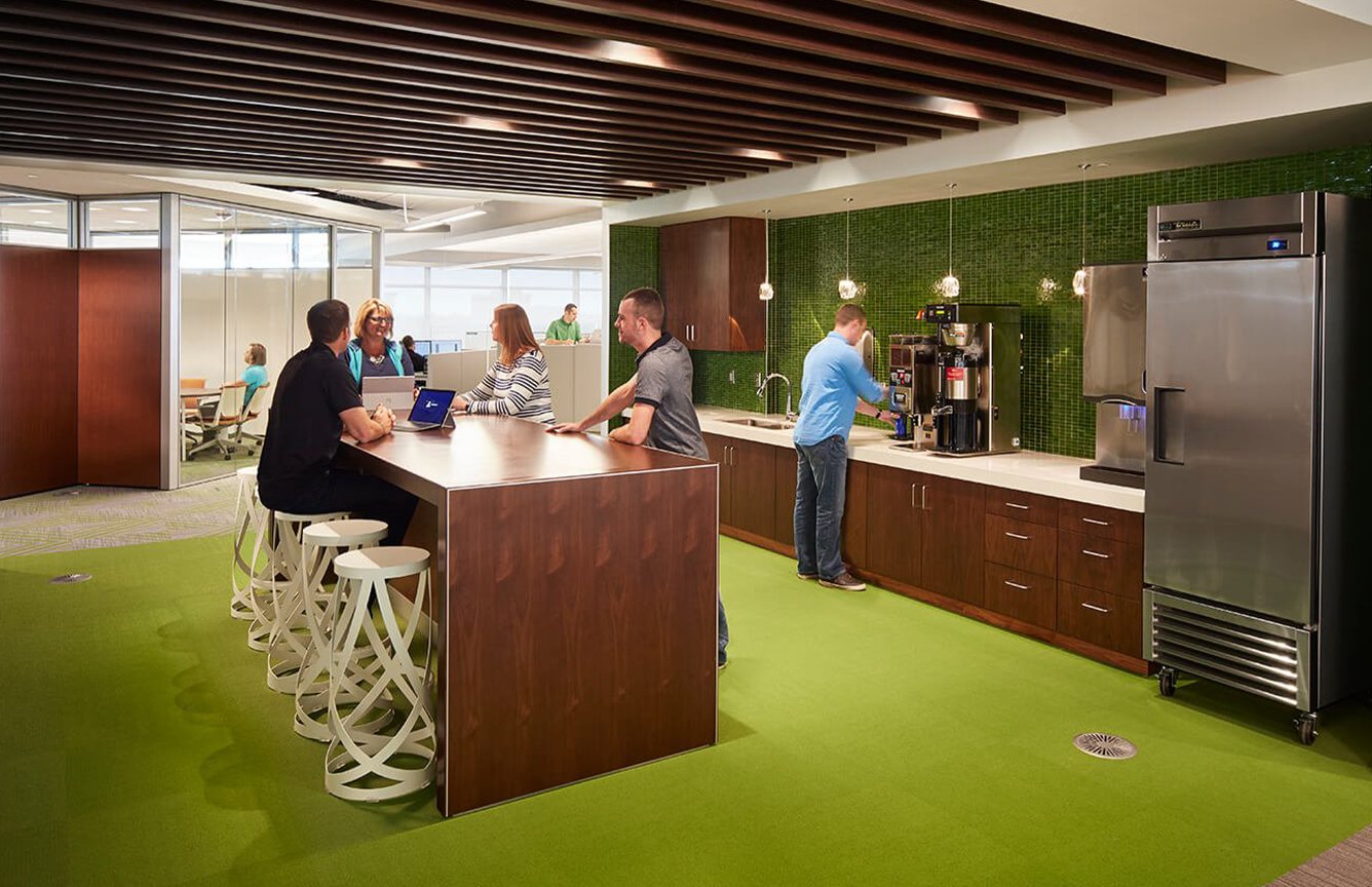 Haworth Ribbon stools in a cafeteria in Ash Brokerage office