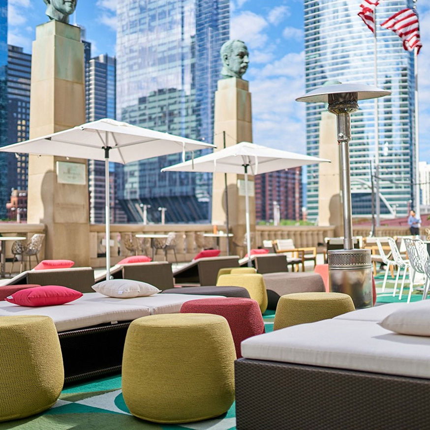 Haworth Titan lounge chairs in multi colors