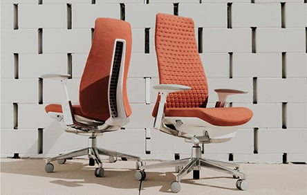 Haworth Fern chairs in knitted fabric
