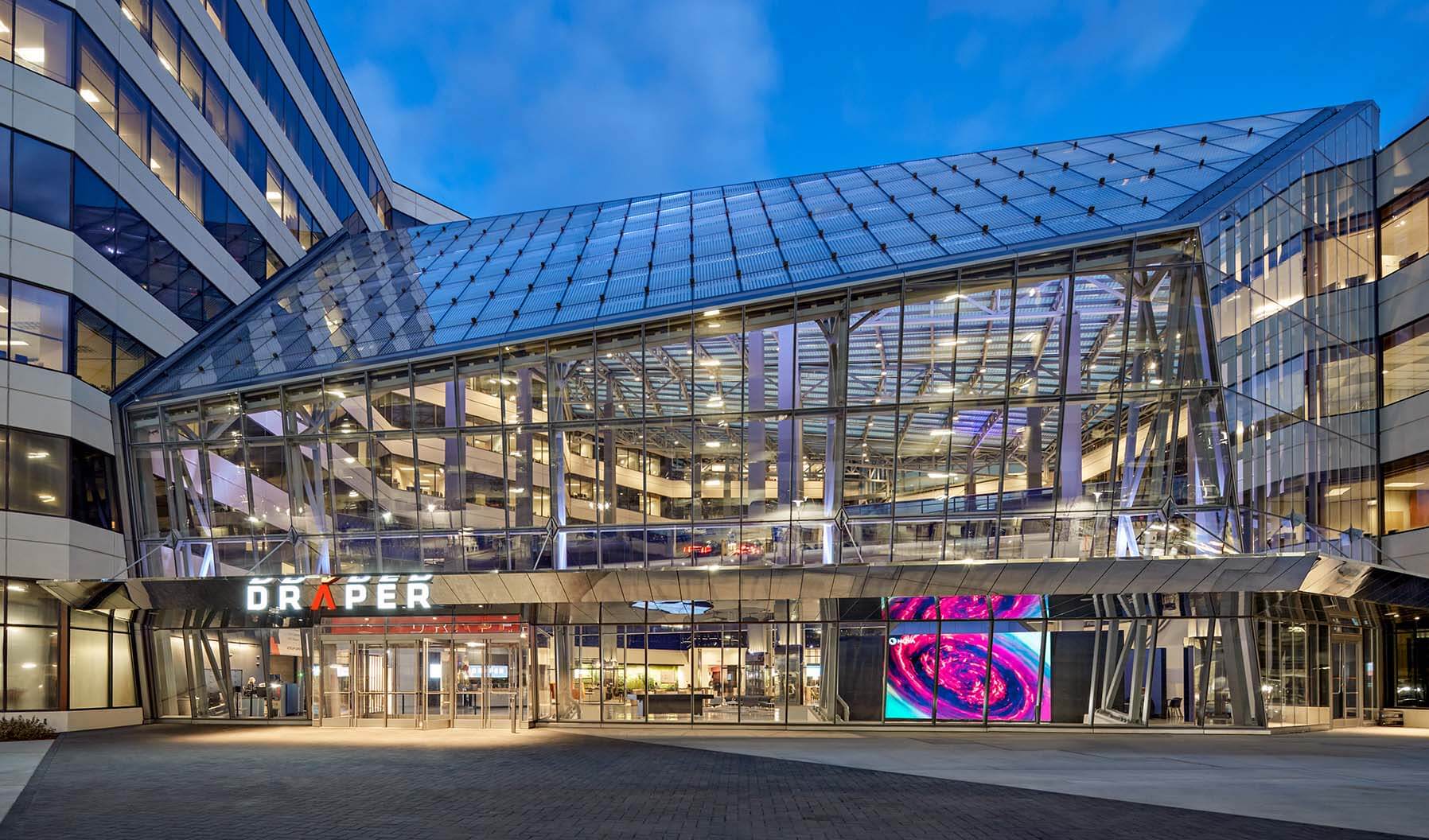 The Charles Stark Draper Laboratory is a not-for-profit research and development organization located in Cambridge, Massachusetts. With ample space for more than 1,700 employees, the 456,055 sq ft building uses an innovative design—organized around a steel and glass atrium—to create an open workspace that encourages interaction and collaboration.