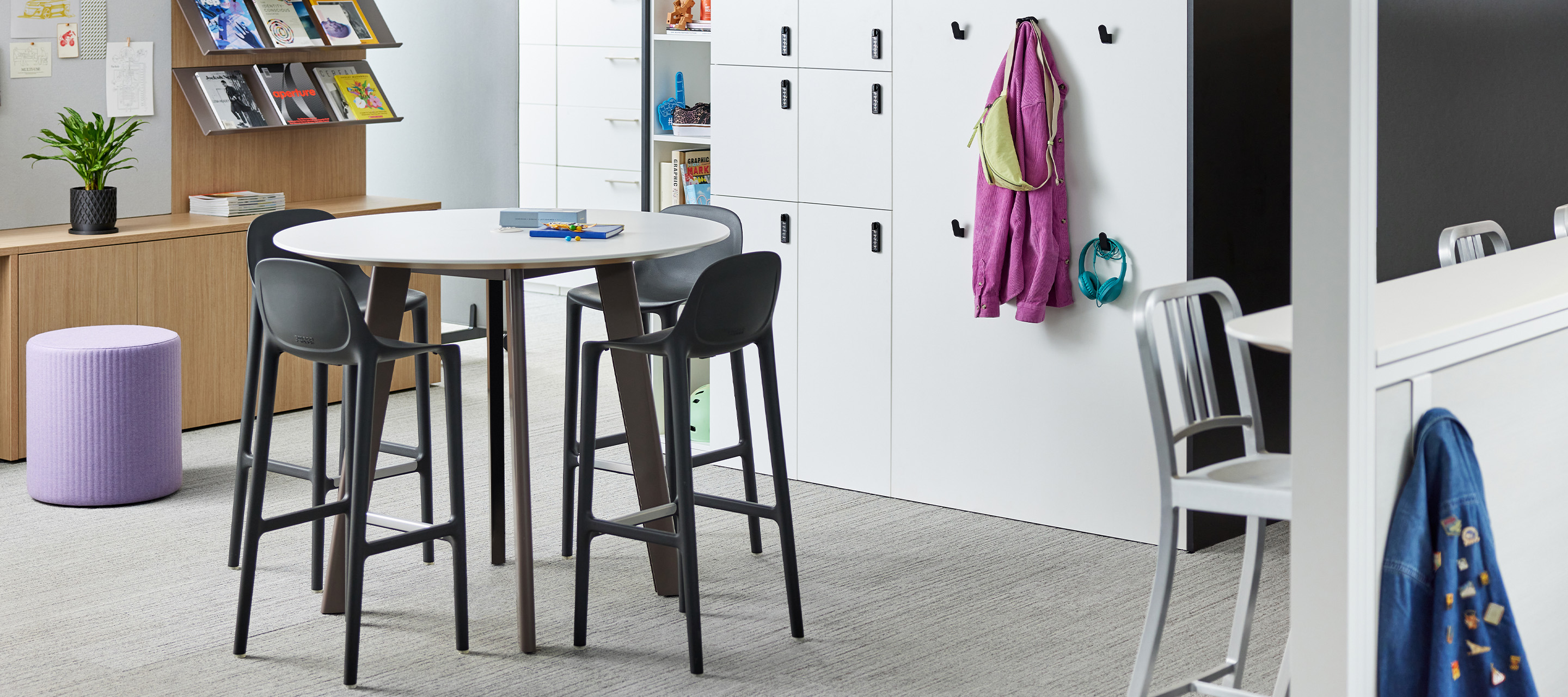 Haworth Tate color stools in Haworth Learning Space