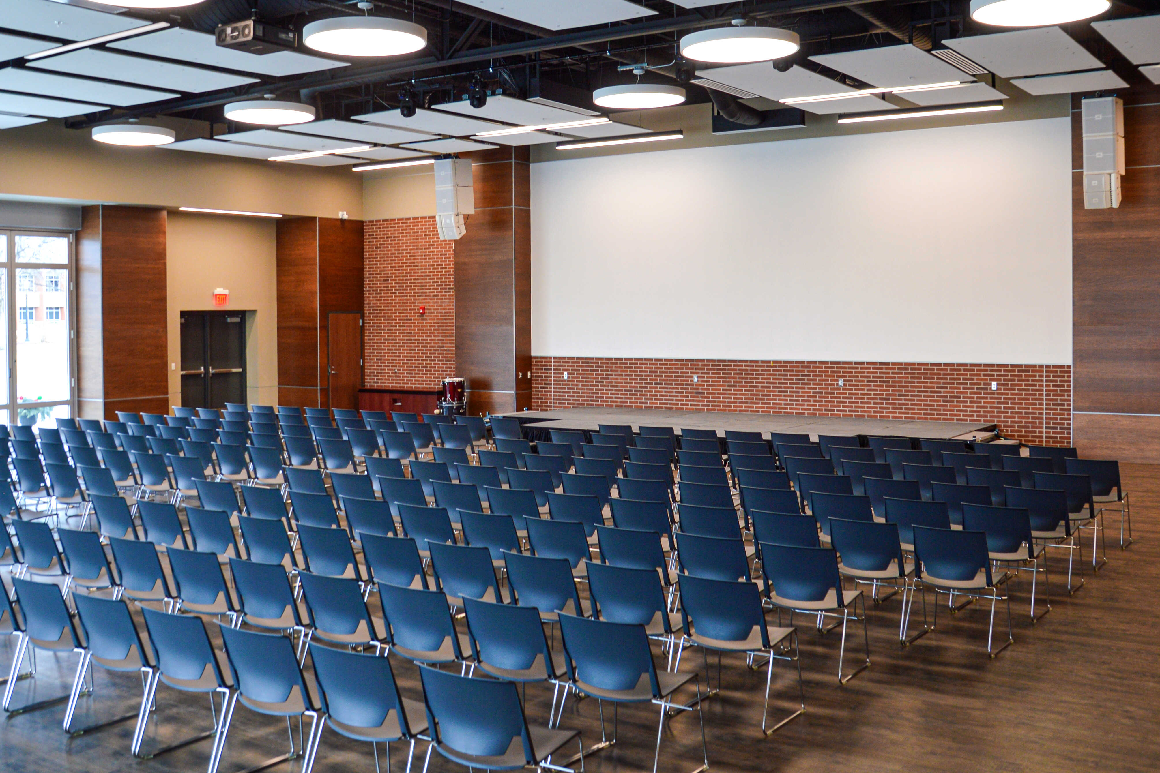 Haworth Very seminar chairs in blue in Nazarene university