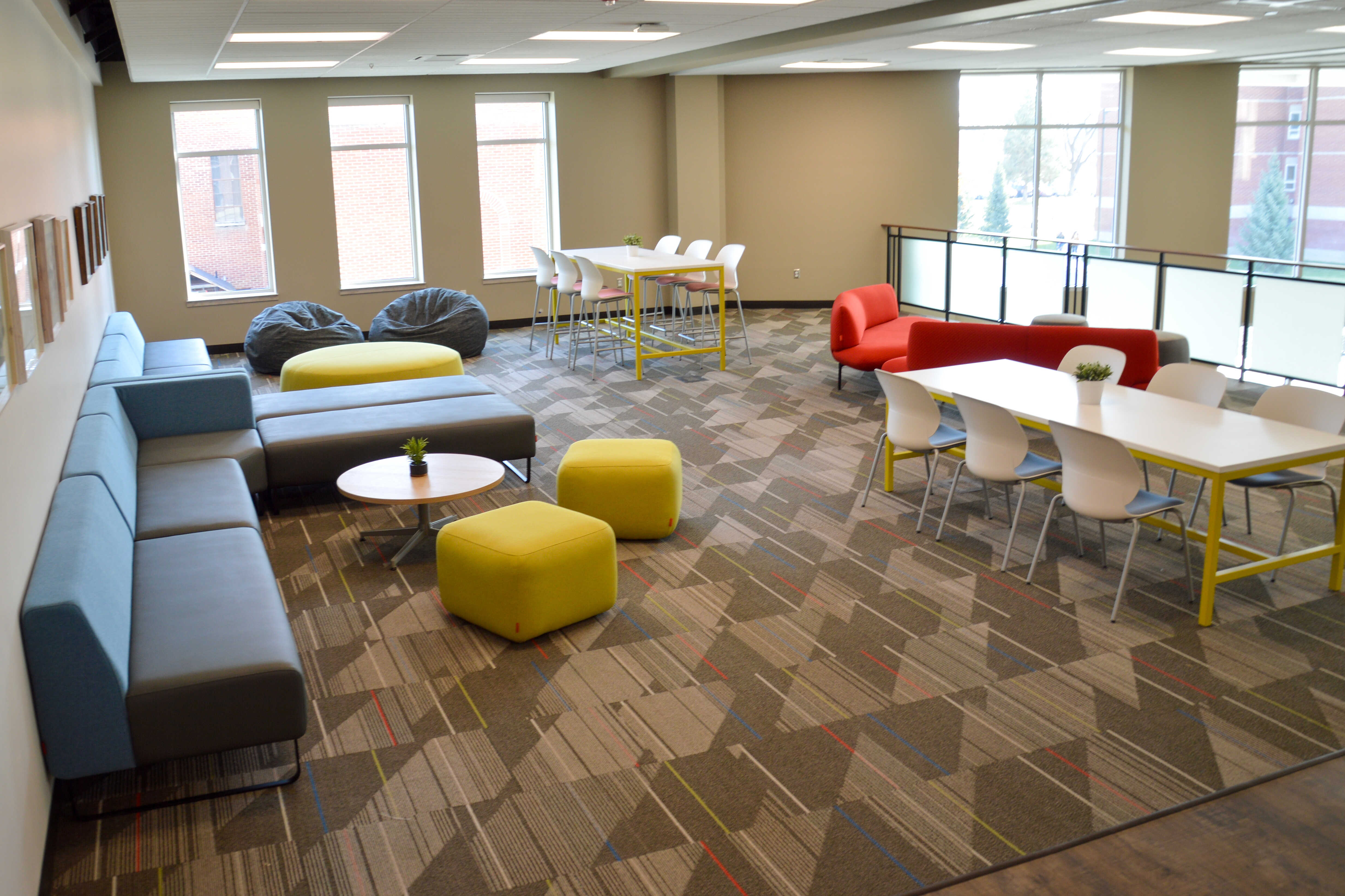 Haworth Openest chick pouf, Maari chairs in Nazarene University cafeteria