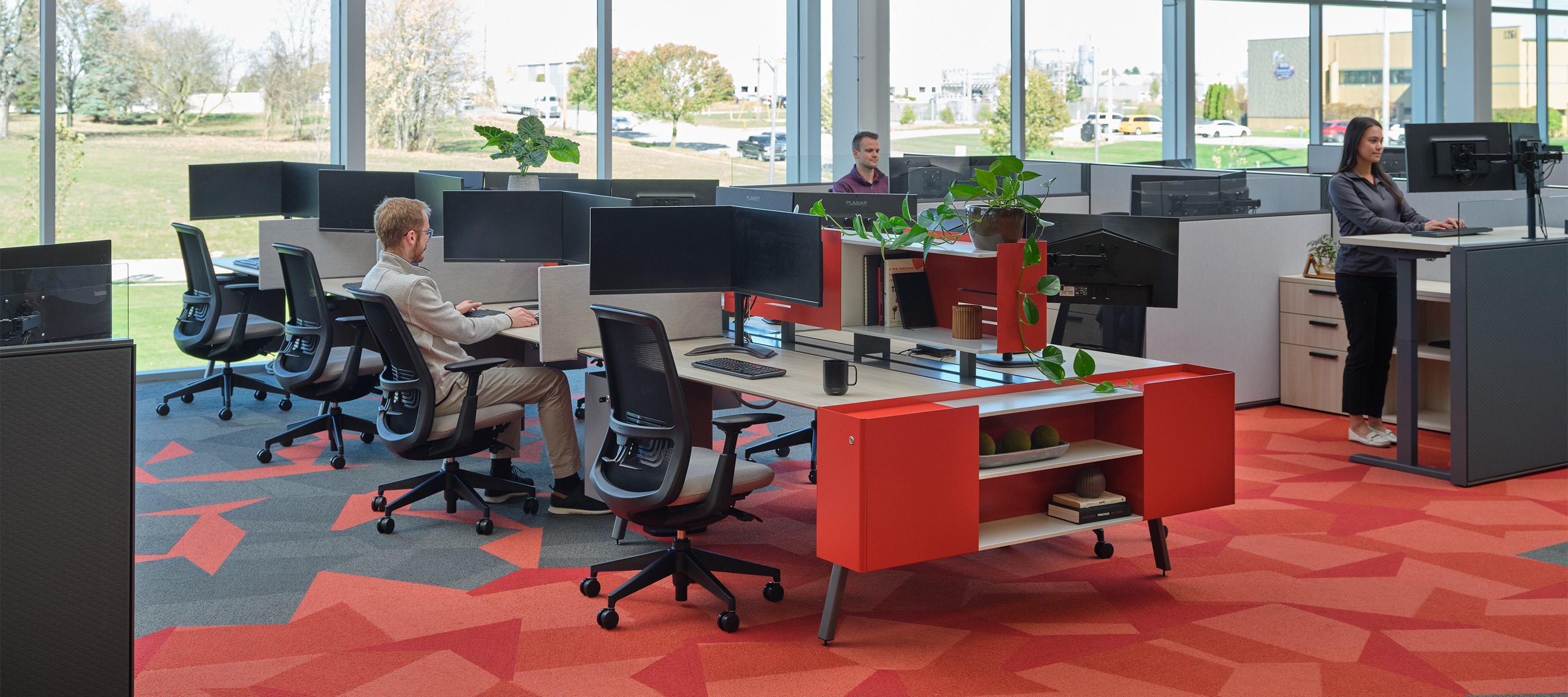 Haworth Zody chairs in Tommy's car wash office space