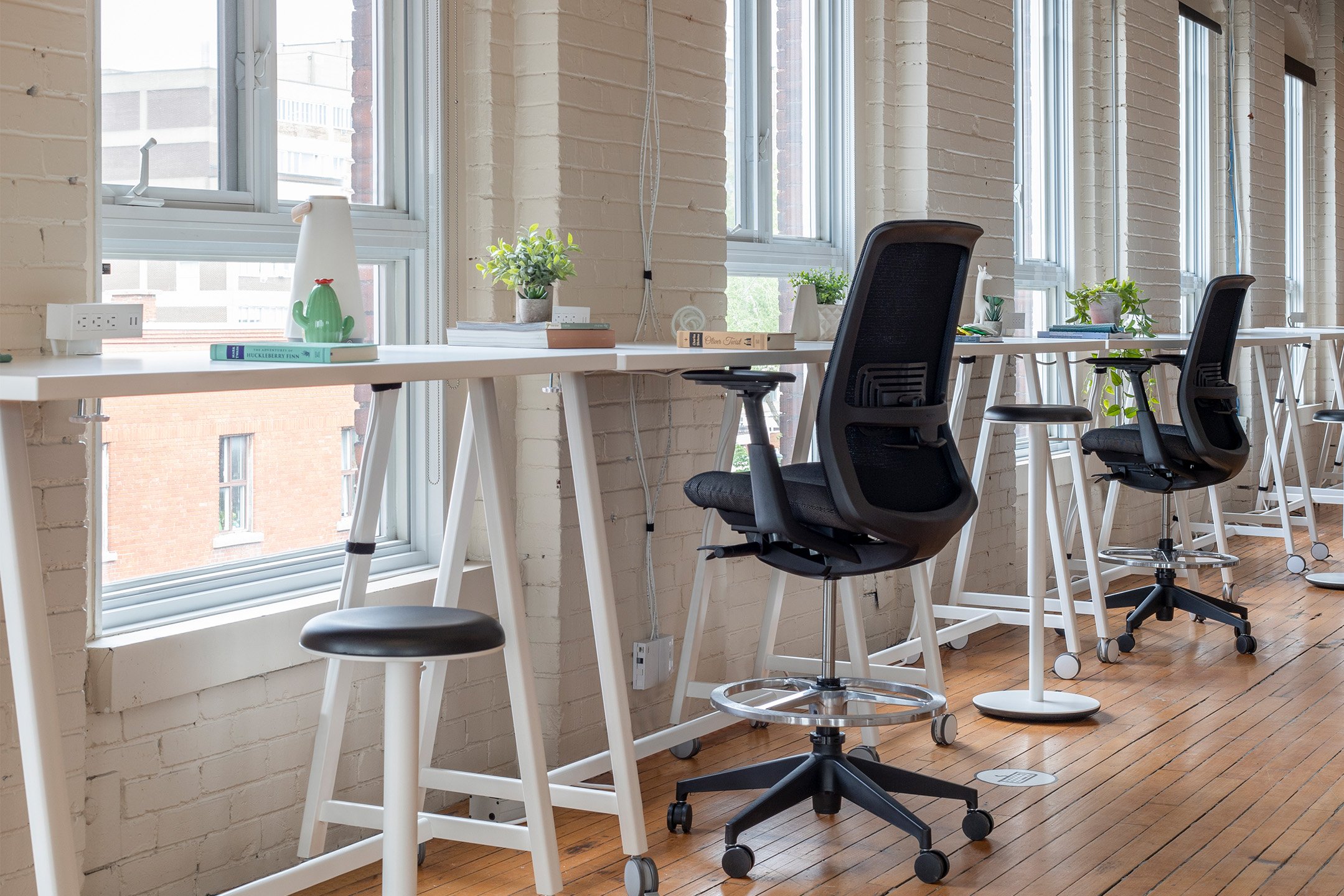 Haworth Soji chairs in Ubisoft office by the window