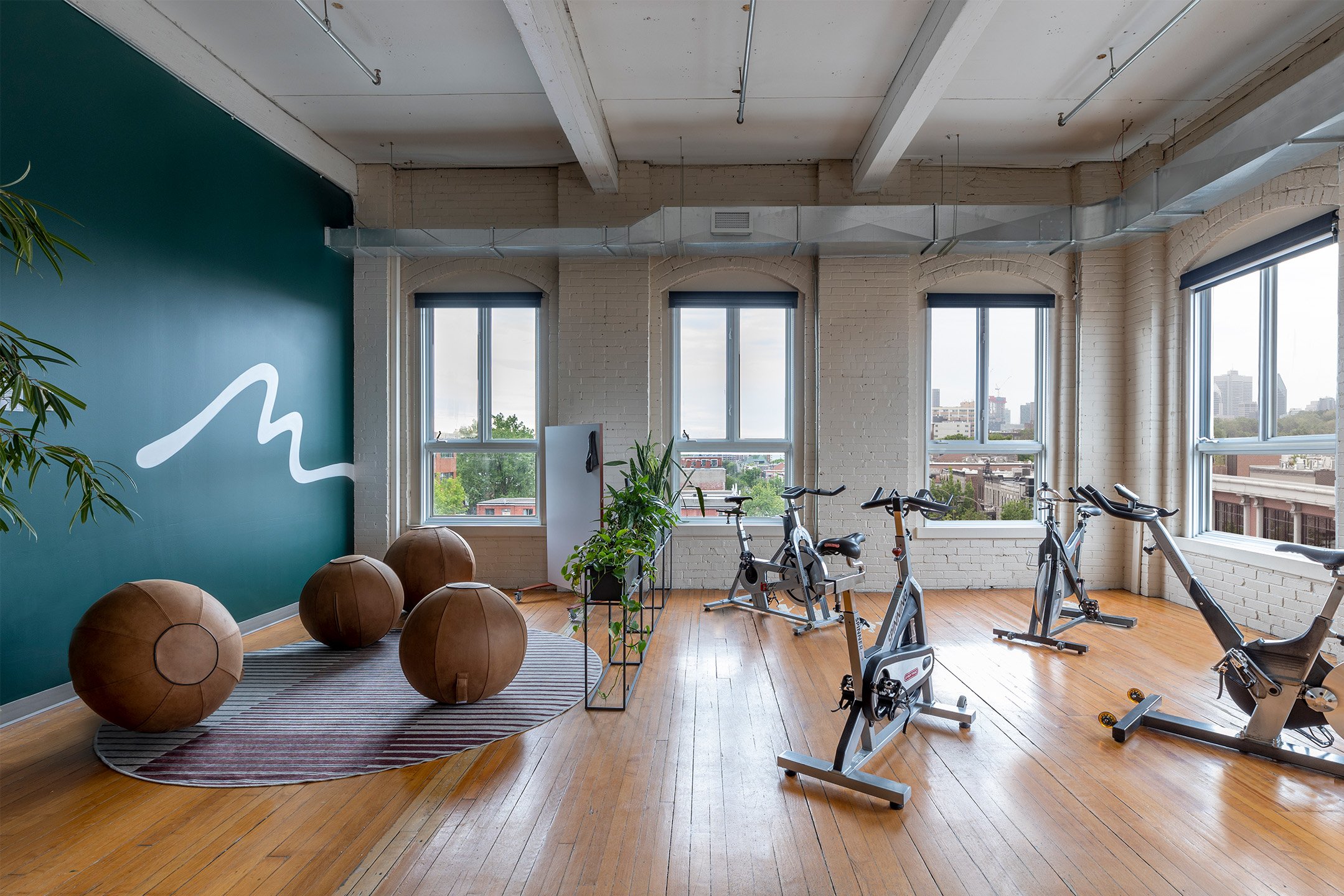 Ubisoft gym room with Haworth furniture