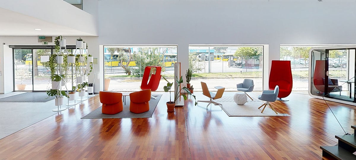 A selection of our lounge seating enjoys the bright Lisbon sunshine in our window display.