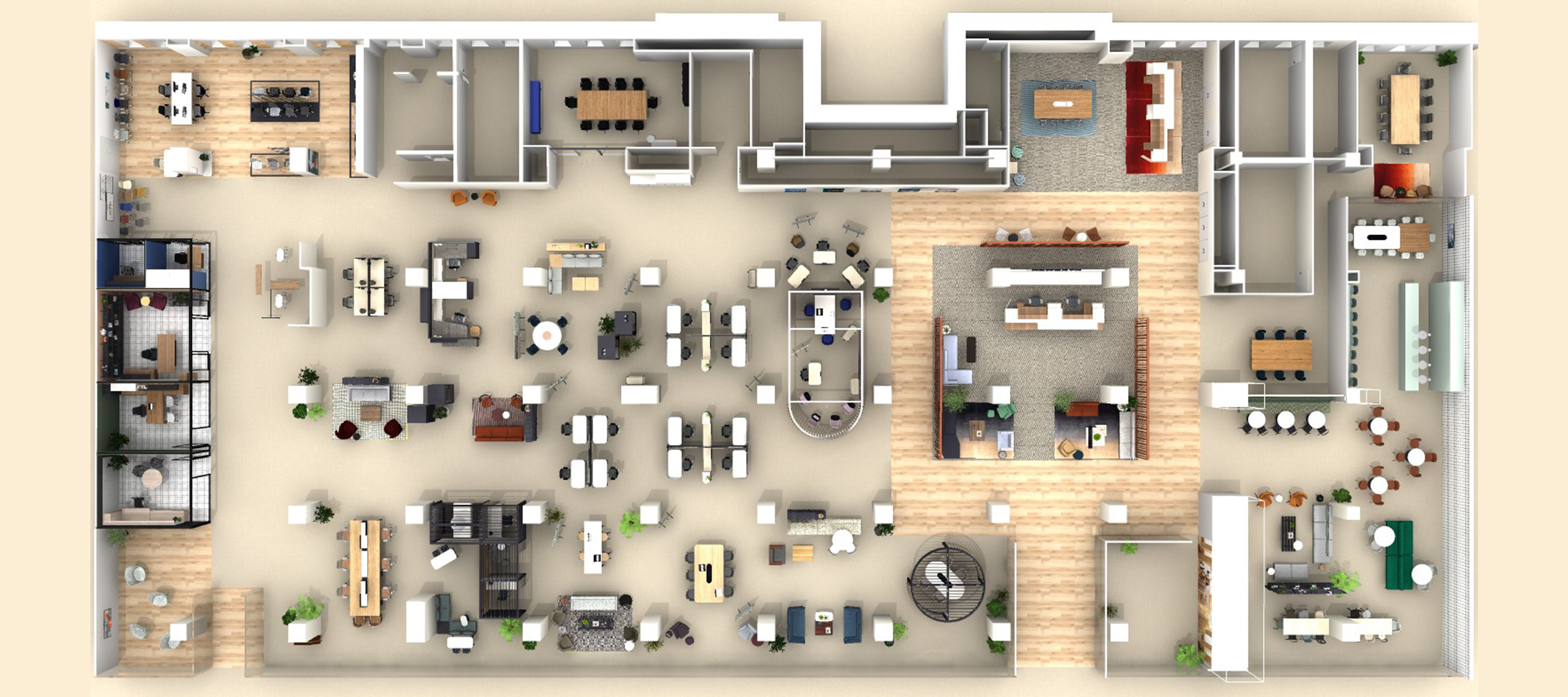 Haworth office furniture floor plan in a diagramatic sketch