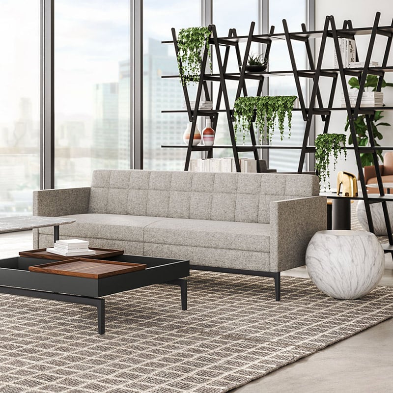 Haworth Volage lounge sofa in grey in a living room