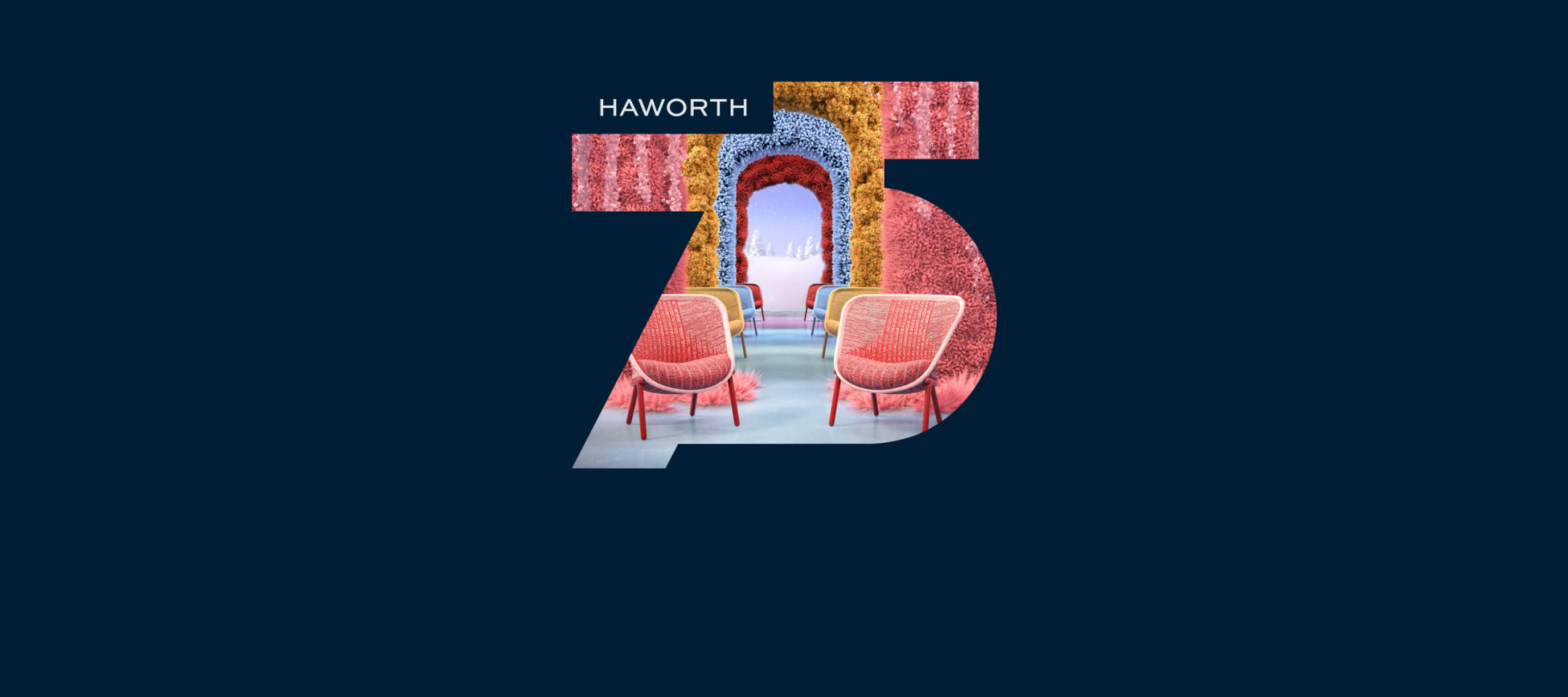Haworth at Neocon celebrating their 75 years/