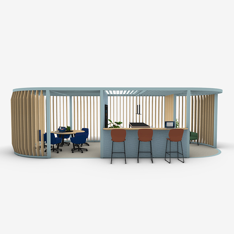 Haworth Pergola with Maari chairs, Poppy chairs