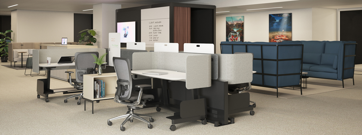 Haworth Compose echo workspaces at an office space